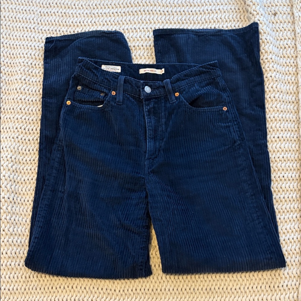 Levi's Navy Wide Leg Corduroy Pants